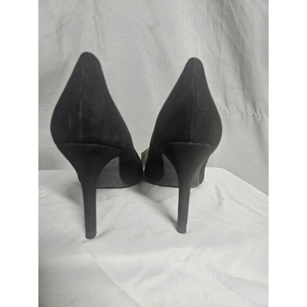 A New Day Womens Black Pointed Toe Pumps Faux Suede Stiletto Heels Size 6 NEW